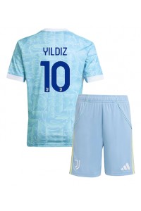 Juventus Kenan Yildiz #10 Jalkapallovaatteet Lasten Vieraspeliasu 2025-26 Lyhythihainen (+ Lyhyet housut)